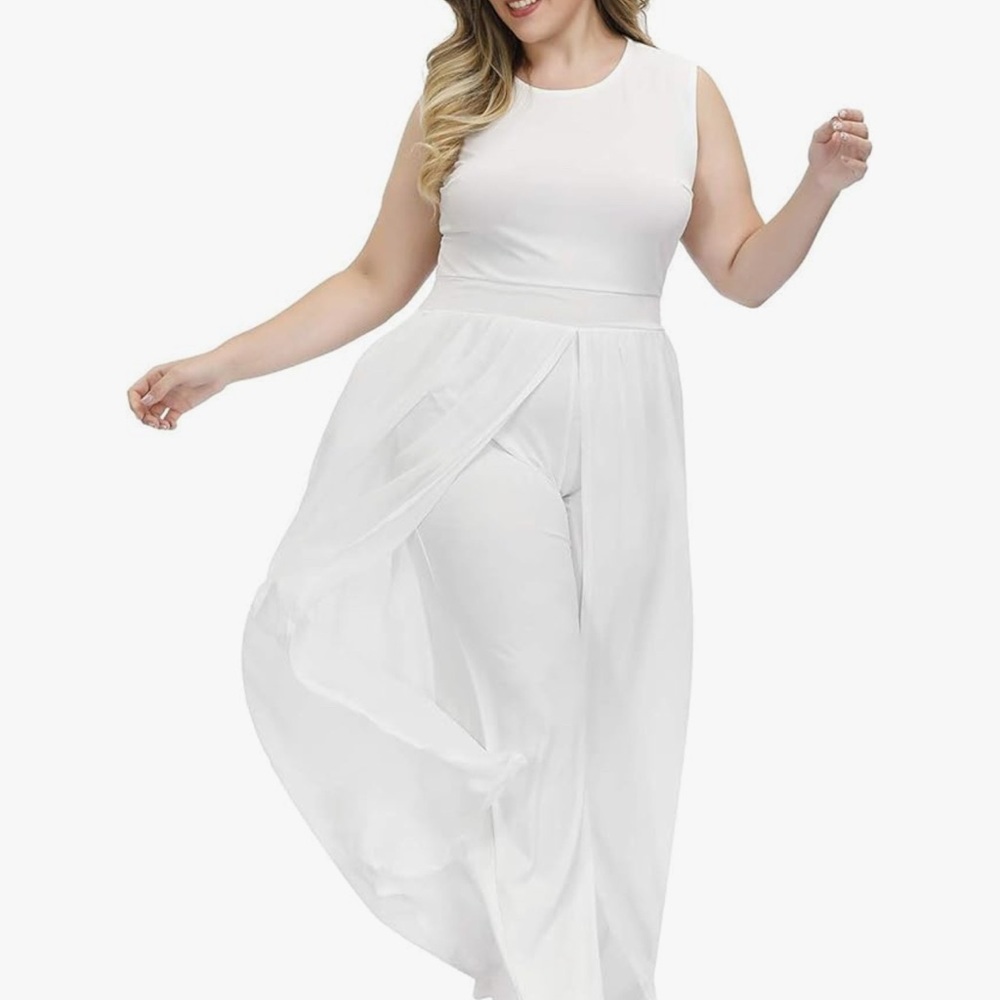 Elegant White Sleeveless Jumpsuit